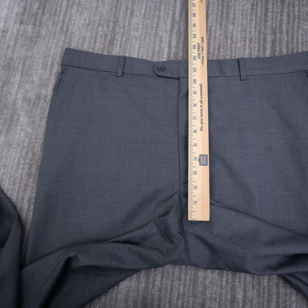 Joseph Abboud Mens 100% Wool Dress Pants Charcoal Gray Flat Front 40 R Fit 39x27